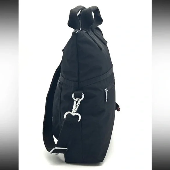 Kipling Eleva Convertible Tote Crossbody Black Nylon Bag w/  Monkey Charm - Picture 11 of 13